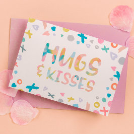 XOXO Hugs, Kärlek & Kisses Glad Alla hjärtans dag Helgkort