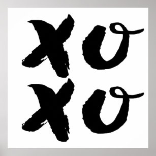 XOXO Hugs & Kisses   Brush Typography Poster