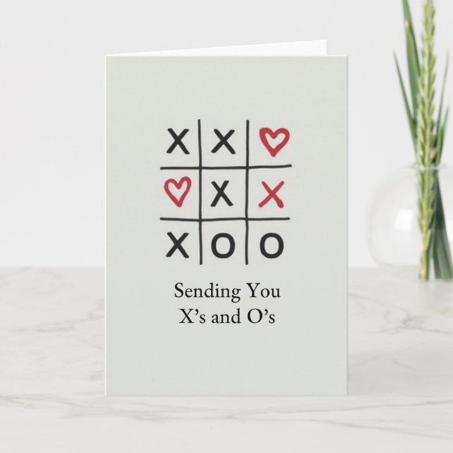 Xoxo Hugs Kisses Love Game Card Kort (Framsida)