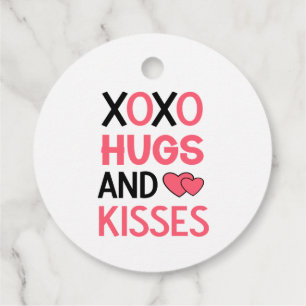 XOXO Hugs Kisses Möhippa Rosa Black Bröllop Gåvor Etiketter