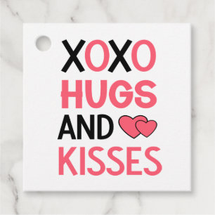 XOXO Hugs Kisses Romantic Rosa Black Bröllop Gåvor Etiketter