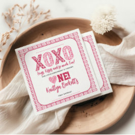 XOXO Hugs & Kisses Valentine Day 1:a födelsedagen Pappersservett