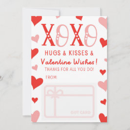 XOXO Hugs Kisses Valentine Önskemål Gift Card Hold Inbjudningar