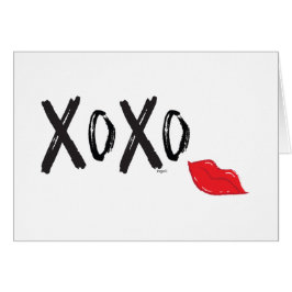 XoXo-Hugs-Kisses-with-Red-Läppar Hälsningskort