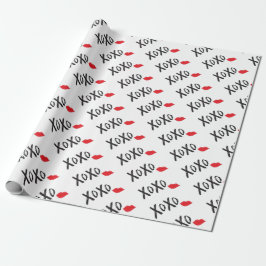 XoXo-Hugs-Kisses-with-Red-Läppar Presentpapper