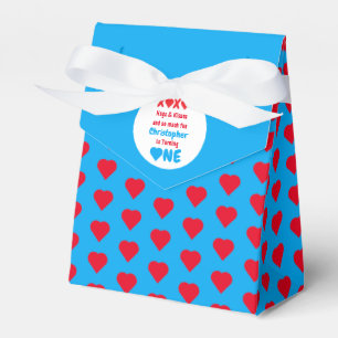 XOXO Hugs och Kisses 1:a födelsedag Presentaskar