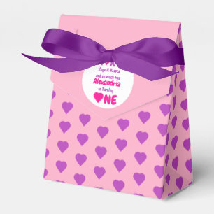 XOXO Hugs och Kisses 1:a födelsedag Presentaskar