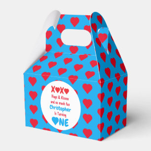 XOXO Hugs och Kisses 1:a födelsedag Presentaskar