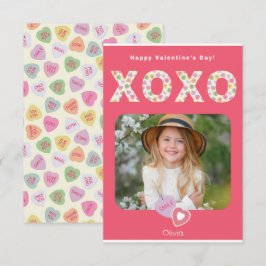 XOXO Hugs och Kisses Photo Classroom Card Tack Kort