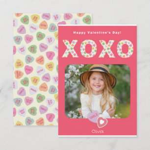 XOXO Hugs och Kisses Photo Classroom Card Tack Kort