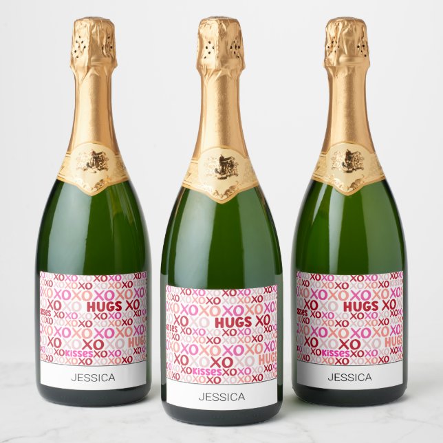 XOXO Hugs och Kisses Rosa Red Galentines Day Party (Flaskor)