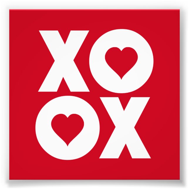 XOXO Hugs och Kisses Valentindagen Fototryck (Framsidan)