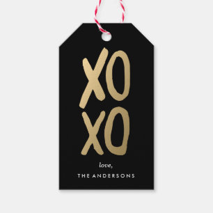 XOXO i gåvamärkre för svart Presentetikett
