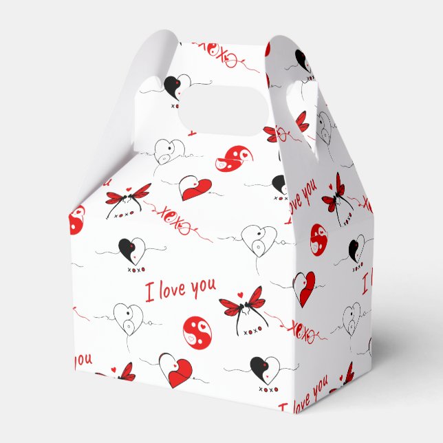 XOXO, I kärlek du och hjärta Presentaskar (Framsidan Sidan)