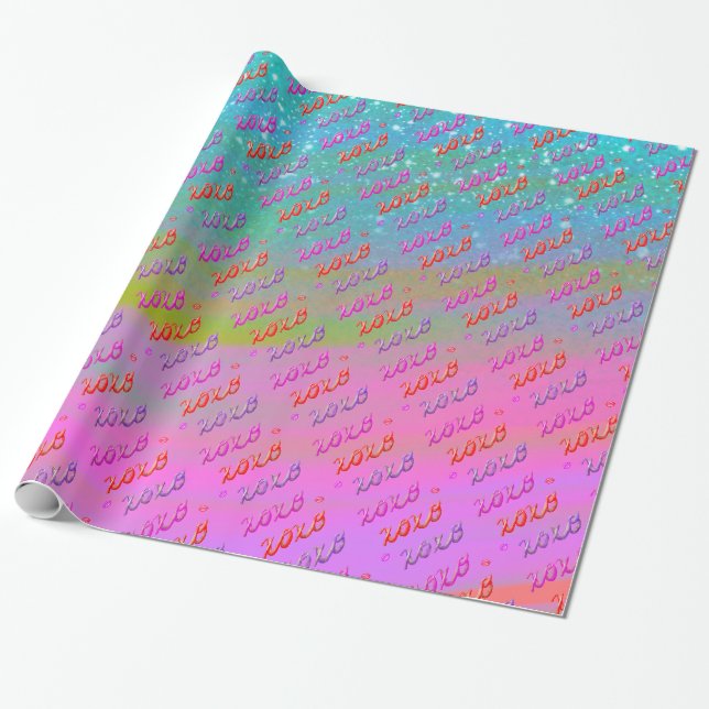 XOXO i Unicorn Presentpapper (Utrullad)