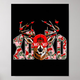 Xoxo Kamouflage Buck Hjortjakt Alla hjärtans dag P Poster