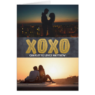 XOXO Kärlek 2 Photo Personlig Valentines day Hälsningskort