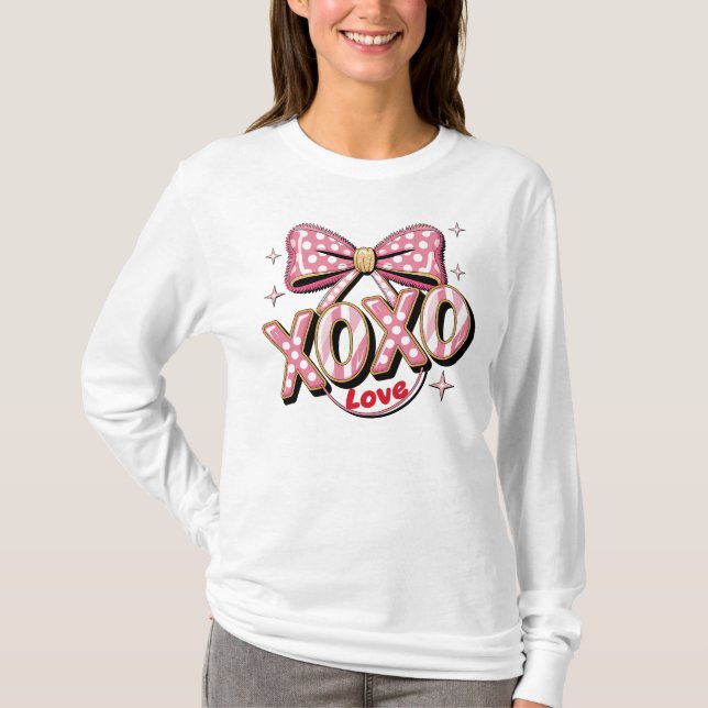XOXO Kärlek Alla Hjärtans Dag T Shirt (Framsida)