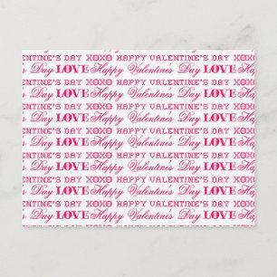 XOXO Kärlek Happy Valentine Day Rosa Red Gifts Helg Vykort