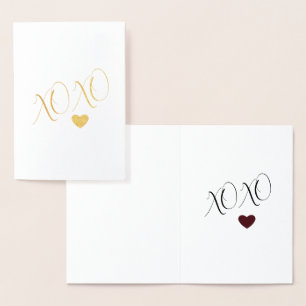 XOXO Kärlek Heart Folierat Kort