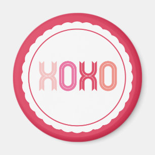 XOXO Kärlek & Kisses Scalloped Sweet Valentine Day Magnet