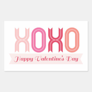 XOXO Kärlek & Kisses Valentine Day Party Stickers Rektangulärt Klistermärke