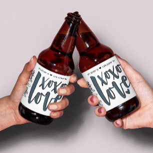 XOXO kärlek Koordinates typografi Ölflaska Etikett