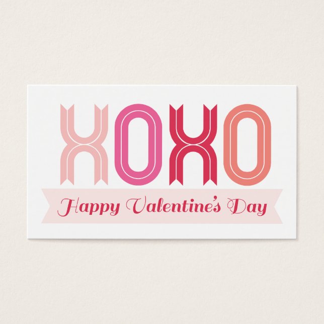 XOXO Kärlek och Kisses Valentine Day Gift Märkre Visitkort (Framsidan)