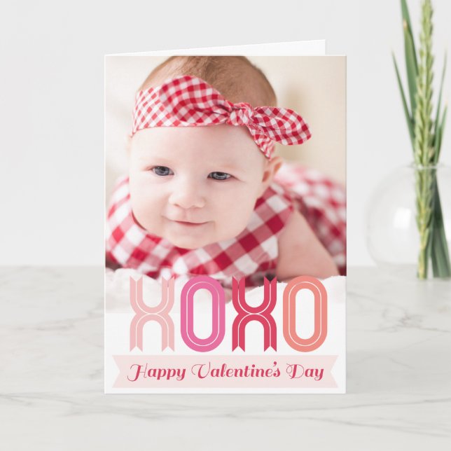 XOXO-kärlek- och kyssvalentin för foto för dag Helgkort (Framsida)