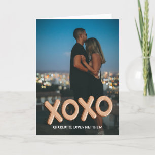 XOXO Kärlek Personlig Valentines day 3D Guld Helgkort