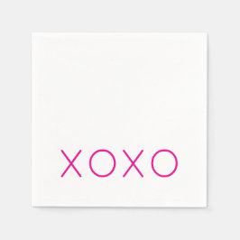 XOXO Kärlek You Valentine Shock rosa Hugs Kisses Pappersservett