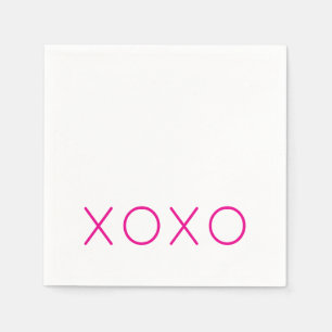 XOXO Kärlek You Valentine Shock rosa Hugs Kisses Pappersservett