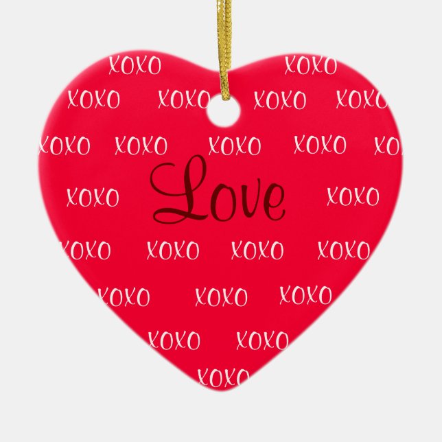 XOXO-kärlekprydnad Julgransprydnad Keramik (Framsidan)