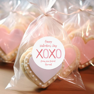 XOXO Kids Classroom Valentindagen Party Runt Klistermärke