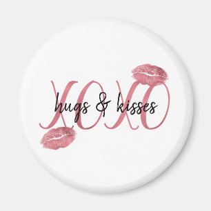 XOXO Kisses Rosa Läppar personlig Magnet