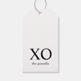 XOXO Kramar & Kyssar Enkla Svarta & Vita Presentetikett