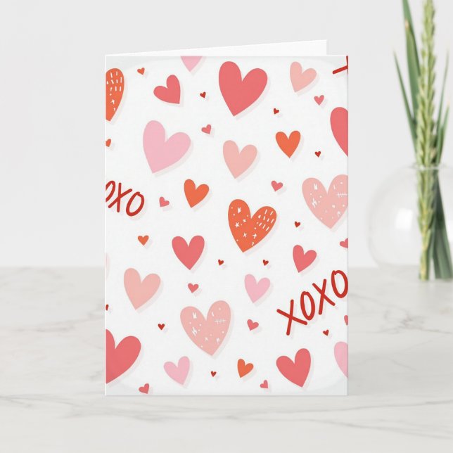 Xoxo Kramar Kyssar Hjärtans Dag-kort Kort (Framsida)