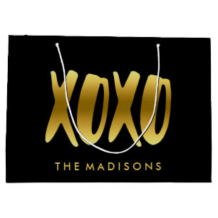 XOXO kramar och kysser guld- typografisvart för