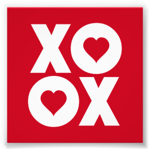 XOXO kramar och kysser valentin dag Fototryck