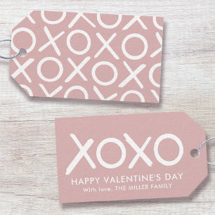 XOXO Kramar & Puss Dusty Rosa Glad Alla Hjärtans D Presentetikett