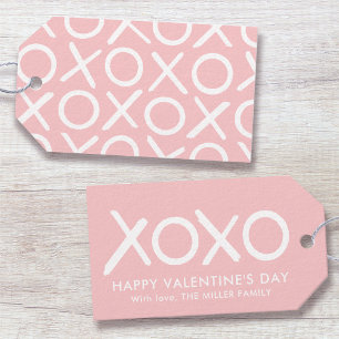 XOXO Kramar & Puss Pastell Rosa Alla Hjärtans Dag Presentetikett