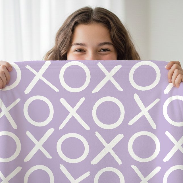 XOXO Kramar & Pussar Lila Stilrent Modernt Mönster Fleecefilt (Skapare uppladdad)