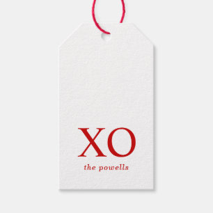 XOXO Kramar & Pussar Simple Red Minimalist Favor Presentetikett
