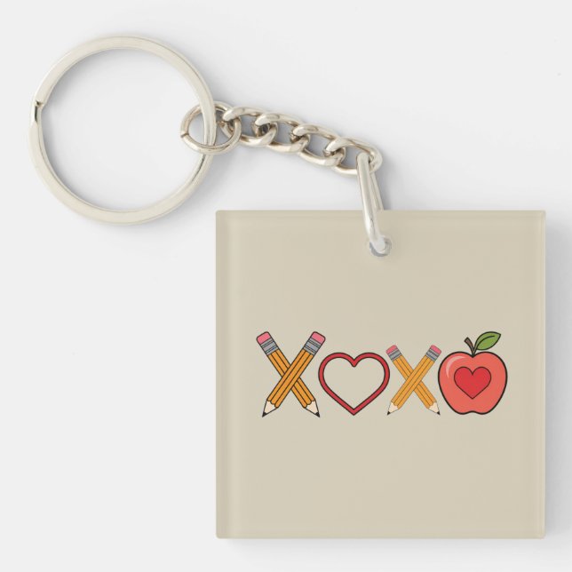 XOXO Lärare Alla hjärtans dagpenna och äpple (Framsidan)