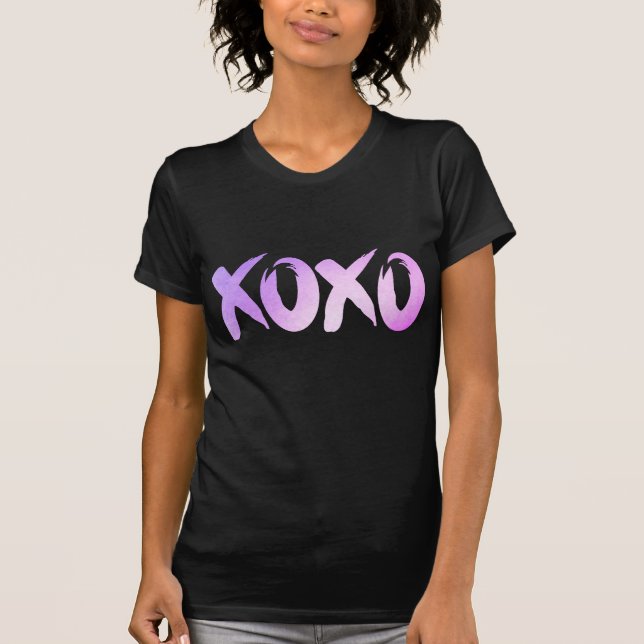 XOXO-Lilans Rosa | Handskript för släppt pensel T Shirt (Framsida)
