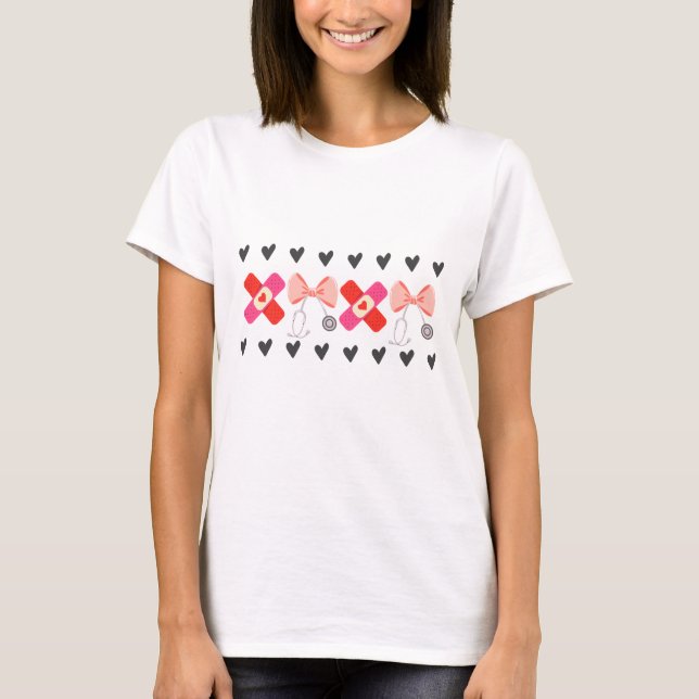 XOXO Medical Valentine's Day Shirt  T Shirt (Framsida)