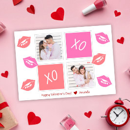 XOXO Modern Elegant 2 Foto Glad Alla hjärtans dag Julkort