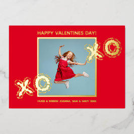 XOXO Modern fet Photo Foil Red-årsjubileum kort