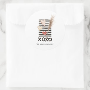 XOXO Moderna Alla hjärtans dag-klistermärken Runt Klistermärke