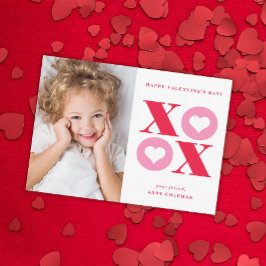 XOXO - modernt fotoklassrum valentines day-kort Anteckningskort